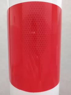 Słupek parkingowy blokujący U-12c | metalowy, 120(80) cm, do wkopania, drogowy, biało-czerwony